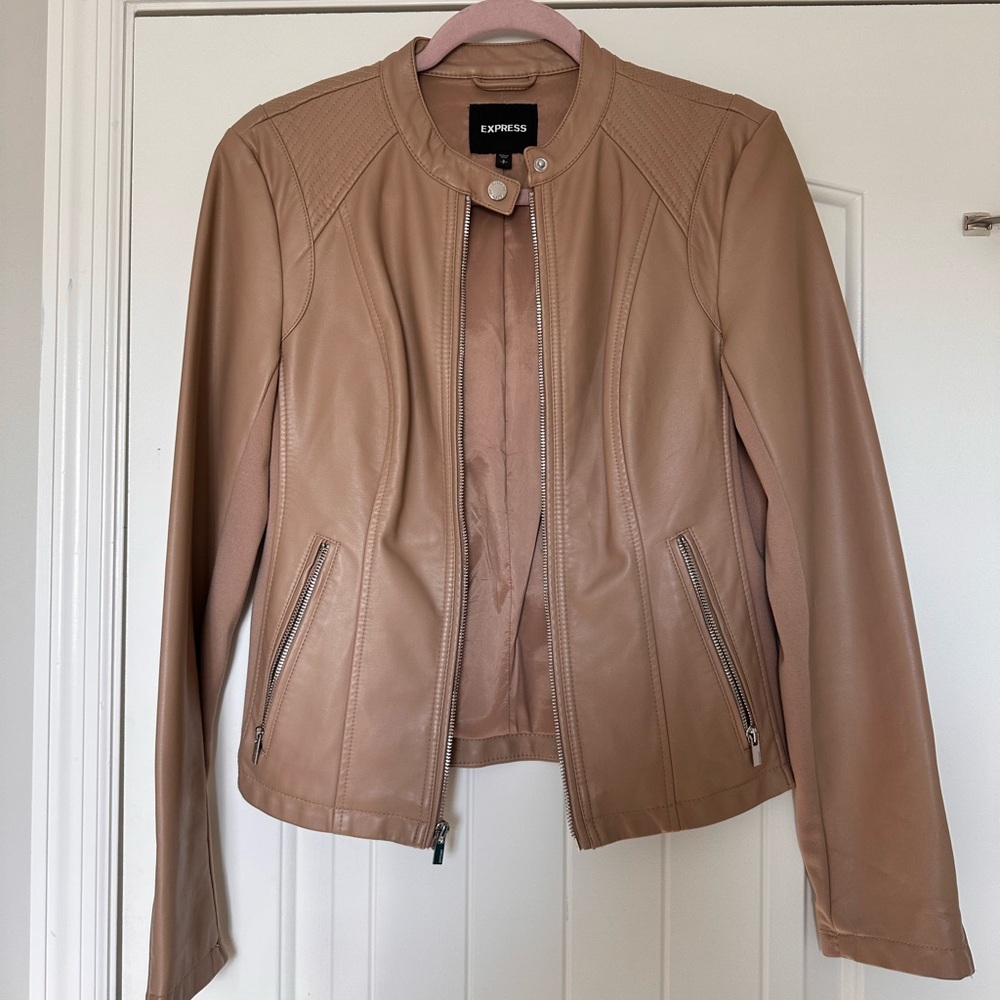 Great Condition - Express Faux Leather Tan Jacket